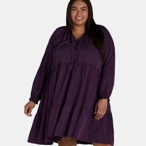 Terra & Sky Purple Long Sleeve Dress